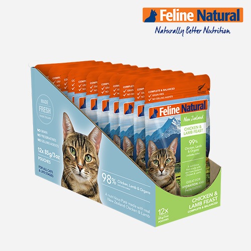 K9 Feline 케이나인 고양이 간식 습식사료 파우치 치킨&amp;램 12개입 (1box)