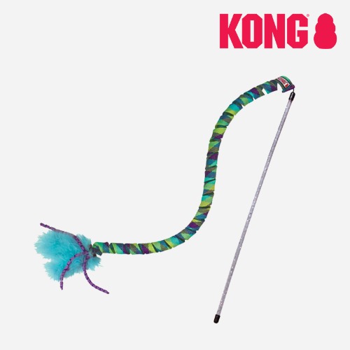 콩 KONG 커즈 티저 고양이 낚시대 깃털 리본 놀이 장난감