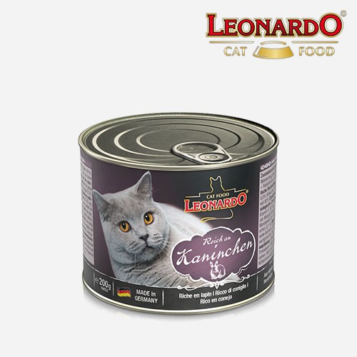 레오나르도 고양이사료 캔 리치 인 토끼 200g 습식 주식사료 간식