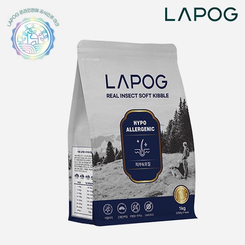 라포그 LAPOG 강아지 사료 리얼인섹트 소프트 키블 스킨 1kg 피부케어